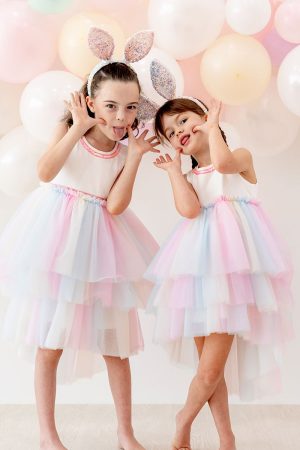 Flower Girl Series - Cascading Dress in Rainbow by Le Petit Society