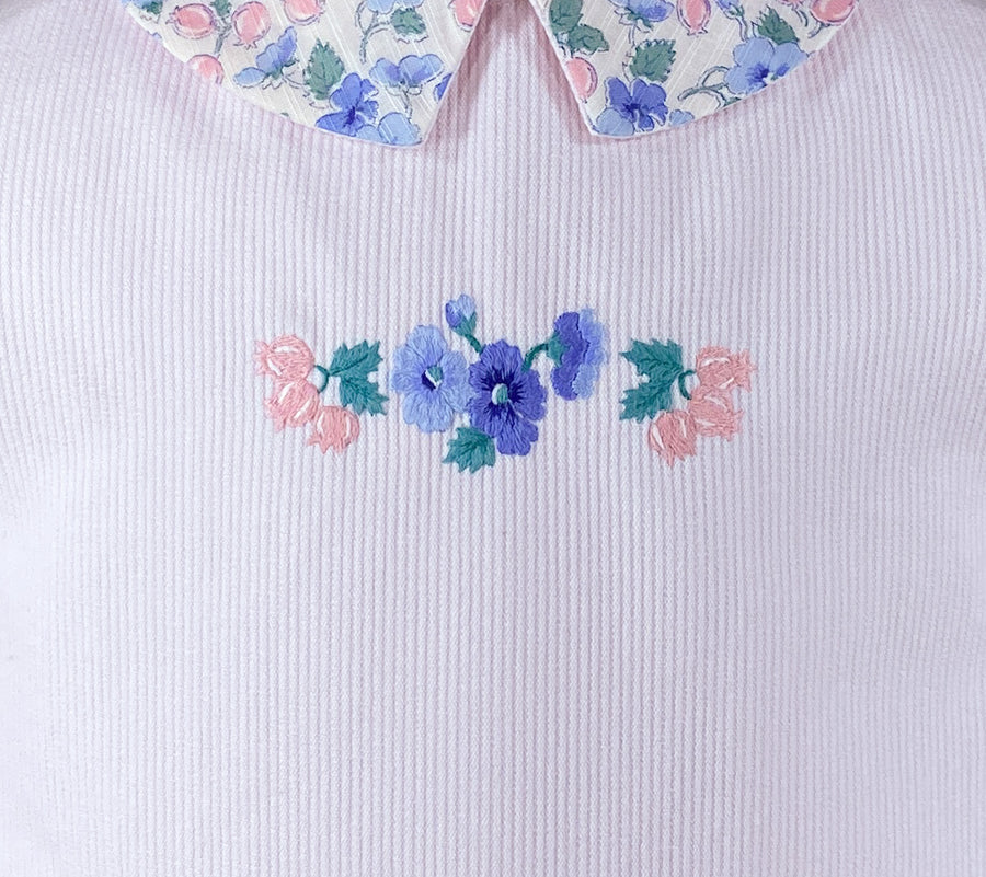 Pink Barbara Dress - Floral Charm Nemophila Embroideries by Charlottesydimby - Image 4