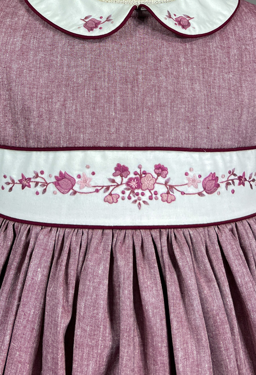 Tulip Dream Burgundy Chambray Cerise Dress by Charlottesydimby - Image 4