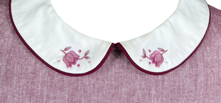 Tulip Dream Burgundy Chambray Cerise Dress by Charlottesydimby - Image 5