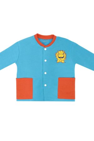 Made for Play - Biker Cardigan with Colourblock in Blue by Le Petit Society