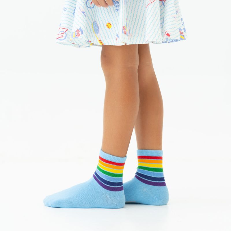 Rainbow Series - Kids Crew Socks in Blue by Le Petit Society