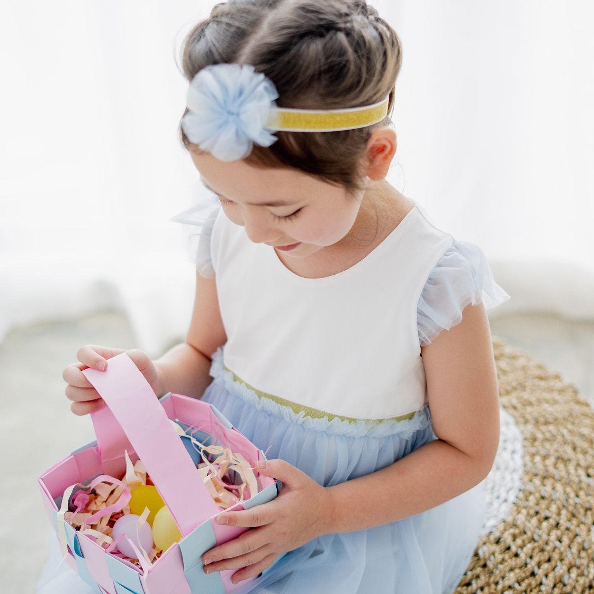 Flower Girl Series - Bubble Dress in Blue by Le Petit Society - Image 2