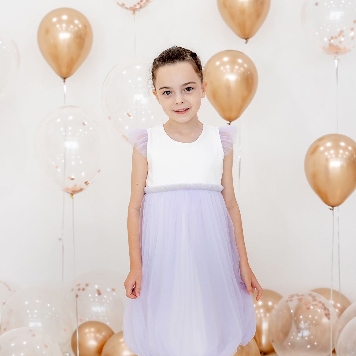 Flower Girl Series - Bubble Dress in Lilac by Le Petit Society