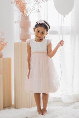 Flower Girl Series - Bubble Dress in Soft Pink by Le Petit Society