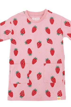 Made For Play - Girls T-shirt Dress in Strawberry Print by Le Petit Society