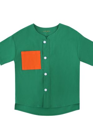 Made for Play - Boys Wide-Pocket Shirt in Green by Le Petit Society