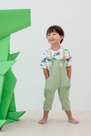 Mama & Mini - Pastel Green Kids Long Overalls by Le Petit Society