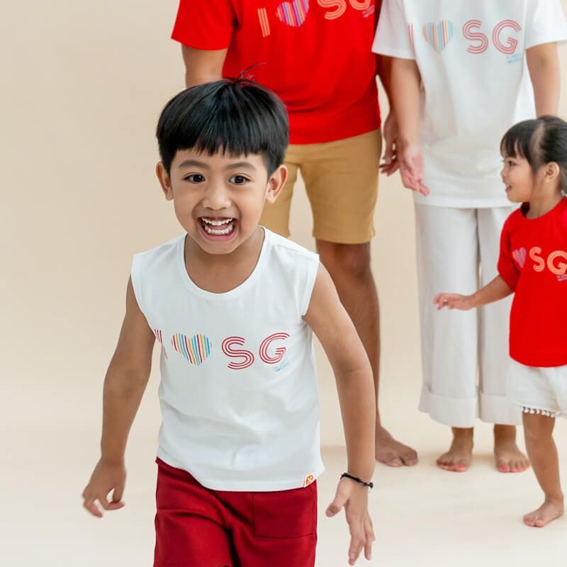 A Singapore Series - "I Love SG" Kids Tank by Le Petit Society - Image 2