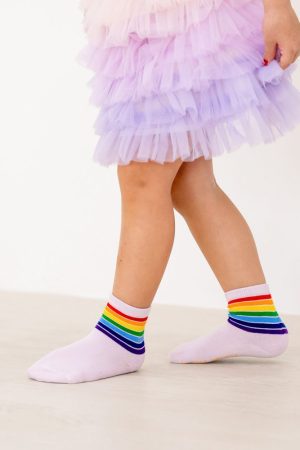 Rainbow Series - Kids Crew Socks in Lilac by Le Petit Society