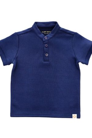 Polo Series - Boys Polo Shirt in Navy by Le Petit Society