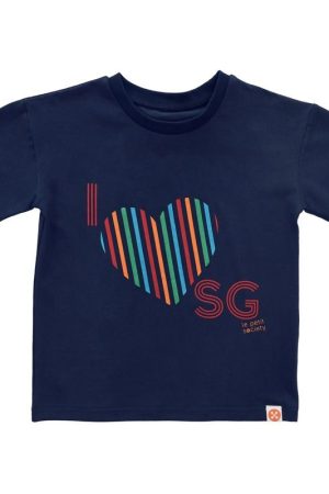 A Singapore Series - "I Love SG" Kids Tee in Navy by Le Petit Society