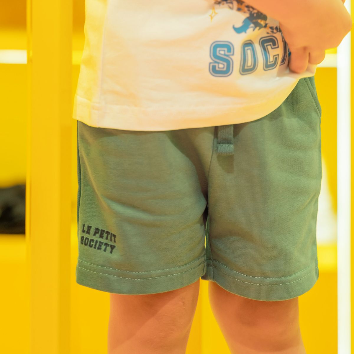 Dragon Streetwear - Kids Shorts in Green by Le Petit Society - Image 2