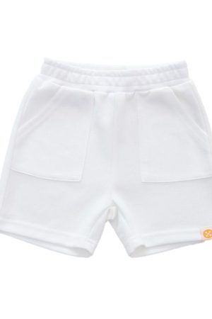 Kids Shorts in White by Le Petit Society