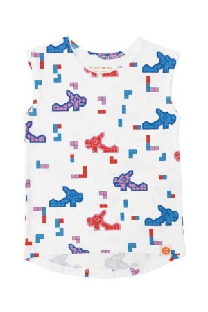 A Singapore Series - Kids Tank in Dragon Playground Print by Le Petit Society