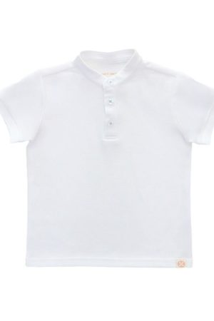 Polo Series - Boys Polo Shirt in White by Le Petit Society