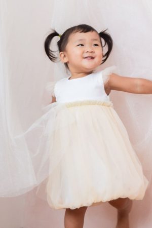 Flower Girl Series - Bubble Dress in Champagne by Le Petit Society