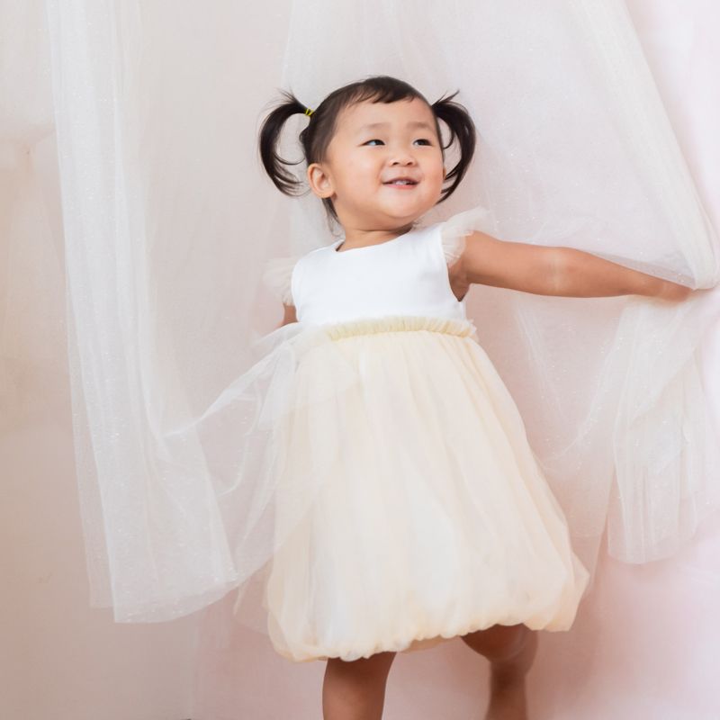 Flower Girl Series - Bubble Dress in Champagne by Le Petit Society