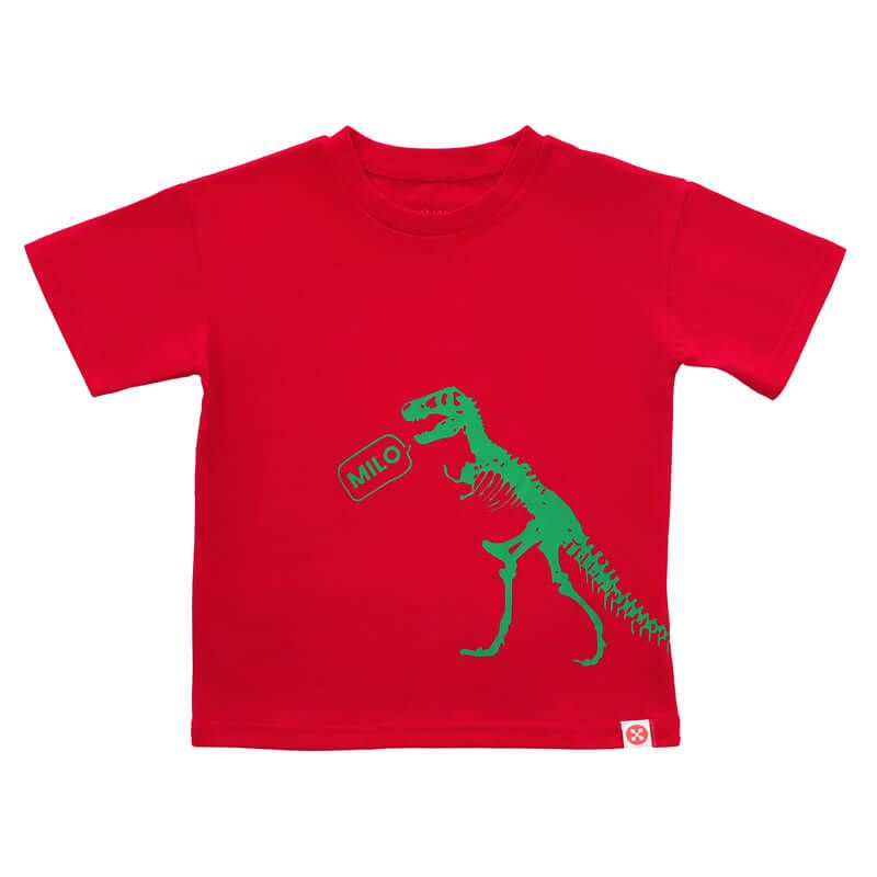 A Singapore Series - Milo Dinosaur Kids Tee in Red by Le Petit Society