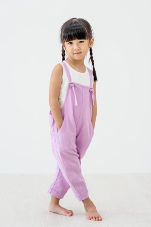 Mama & Mini - Pastel Purple Kids Long Overalls by Le Petit Society