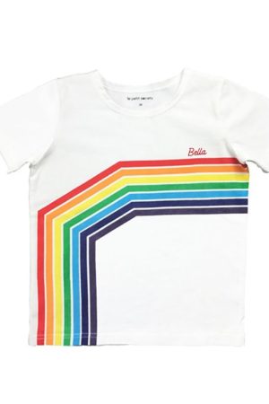 Rainbow Series - Kids Tee in White (Left Arc) by Le Petit Society