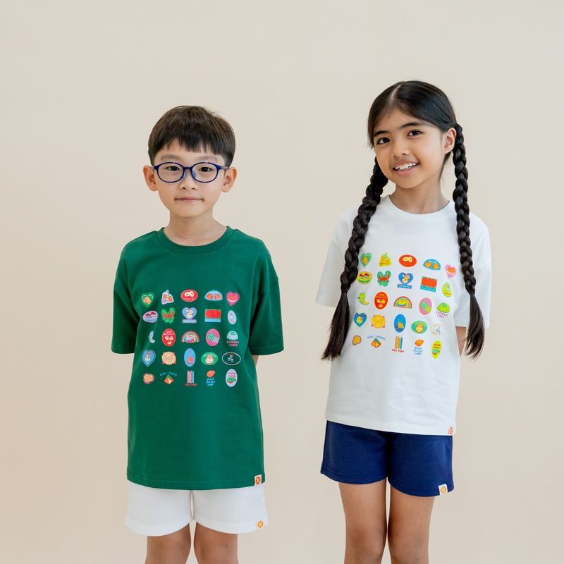A Singapore Series - Foodie Kids Tee in Green by Le Petit Society - Image 5