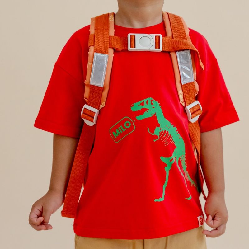 A Singapore Series - Milo Dinosaur Kids Tee in Red by Le Petit Society - Image 4