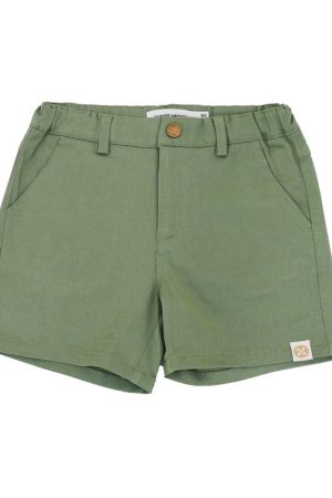 Bermuda Shorts with Adjustable Waistband - Army Green by Le Petit Society