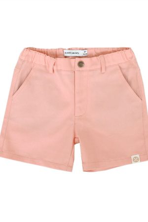 Bermuda Shorts with Adjustable Waistband - Salmon Pink by Le Petit Society