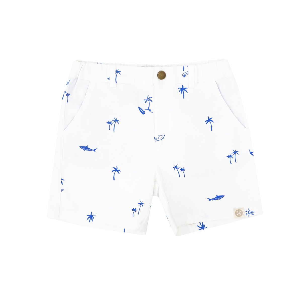 Resort Series - Bermuda Shorts with Adjustable Waistband in Surf Print by Le Petit Society - Image 3