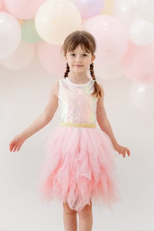 Flower Girl Series - Sequin Tutu Dress in Pink by Le Petit Society
