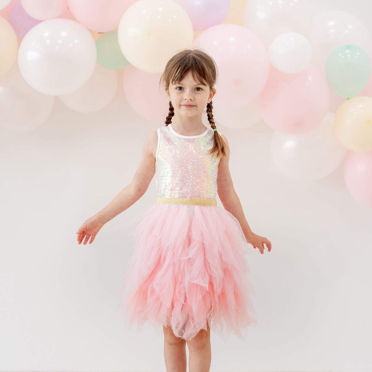 Flower Girl Series - Sequin Tutu Dress in Pink by Le Petit Society