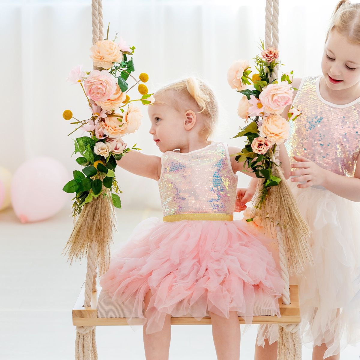 Flower Girl Series - Sequin Tutu Dress in Pink by Le Petit Society - Image 4