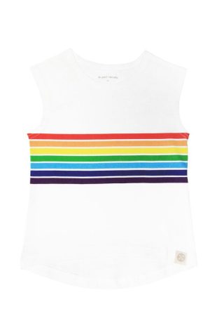 Rainbow Series - Kids Tank in White by Le Petit Society